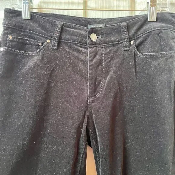 ANN TAYLOR SIGNATURE BLACK PINWALE CORDUROY JEANS SIZE 6 EUC - Picture 2 of 6